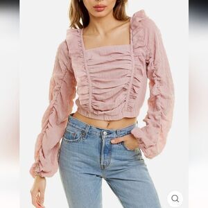 NWOT Bella Zoe Ruffled Crop Top